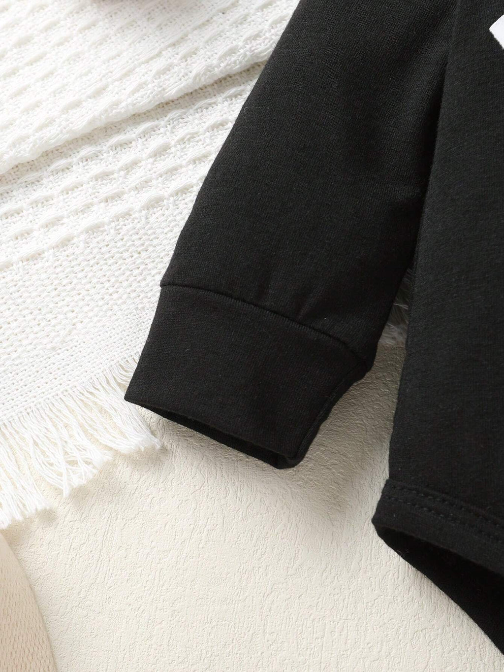 2Pcs Set, Casual, Cute, Baby Boy Clothes, Infant Bodysuit, Baby Autumn/Winter Outfit, Soft & Comfortable, Letter Print Hoodie Top and Solid Letter Print Pants Set, Suitable for Daily, Vacation, Party, Outdoor