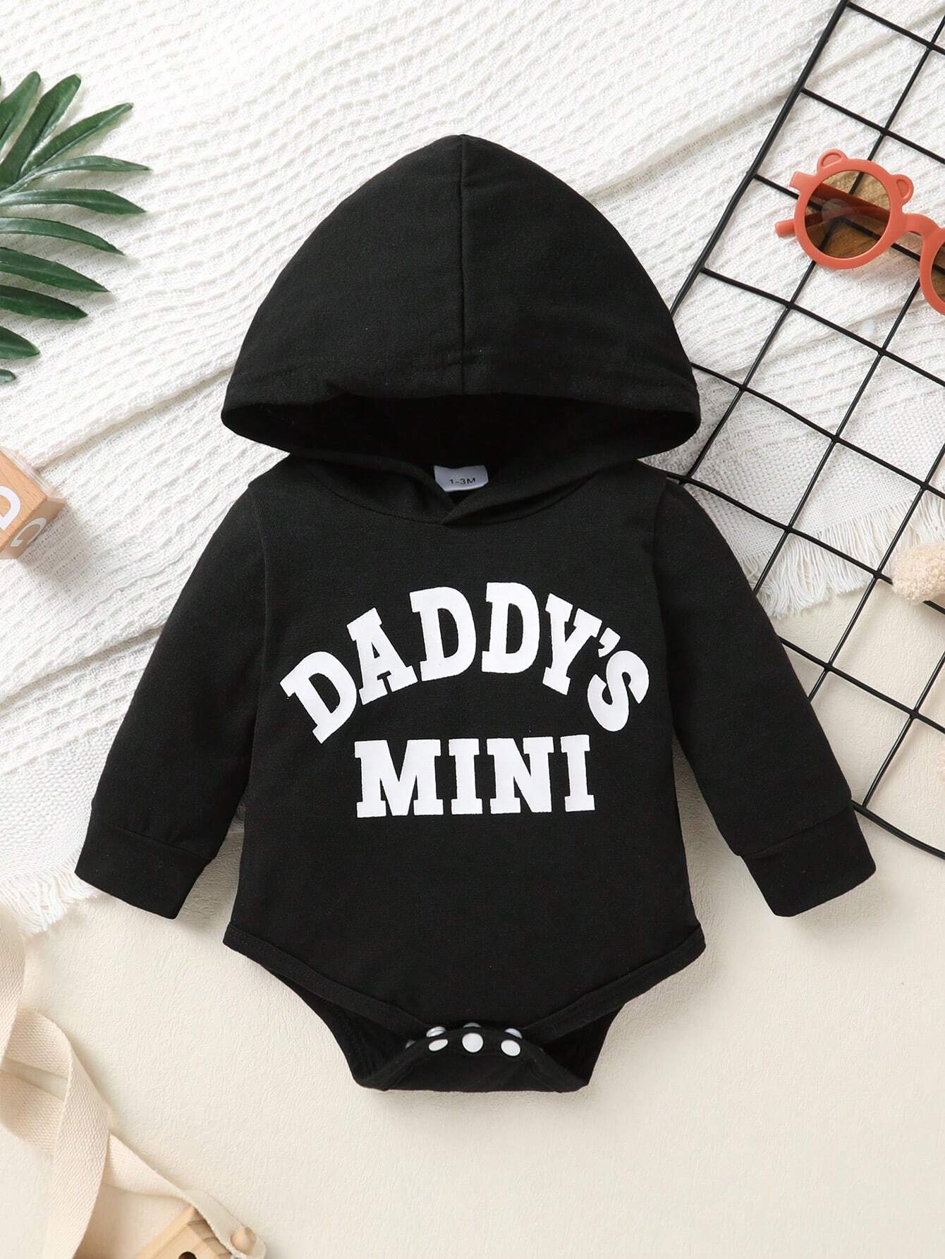 2Pcs Set, Casual, Cute, Baby Boy Clothes, Infant Bodysuit, Baby Autumn/Winter Outfit, Soft & Comfortable, Letter Print Hoodie Top and Solid Letter Print Pants Set, Suitable for Daily, Vacation, Party, Outdoor