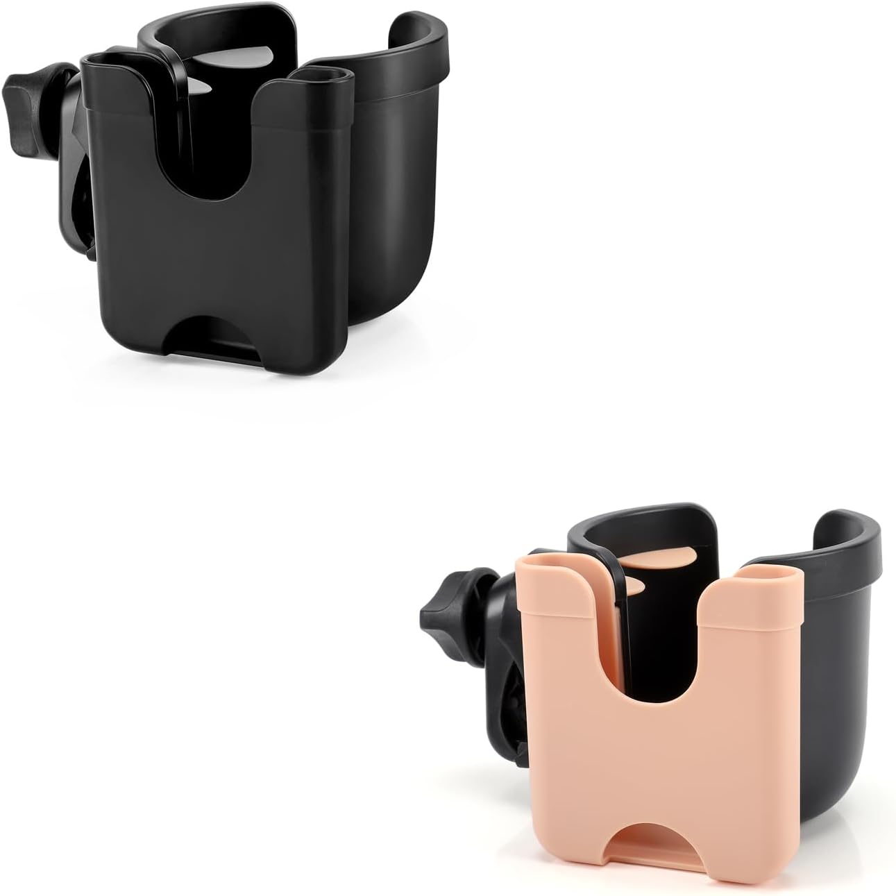 Stroller Cup Holder with Phone Holder, Bike Cup Holder, Universal Cup Holder for Uppababy Nuna Doona Strollers, 2-In-1 Cup Phone Holder for Stroller, Bike, Wheelchair, Walker, Scooter