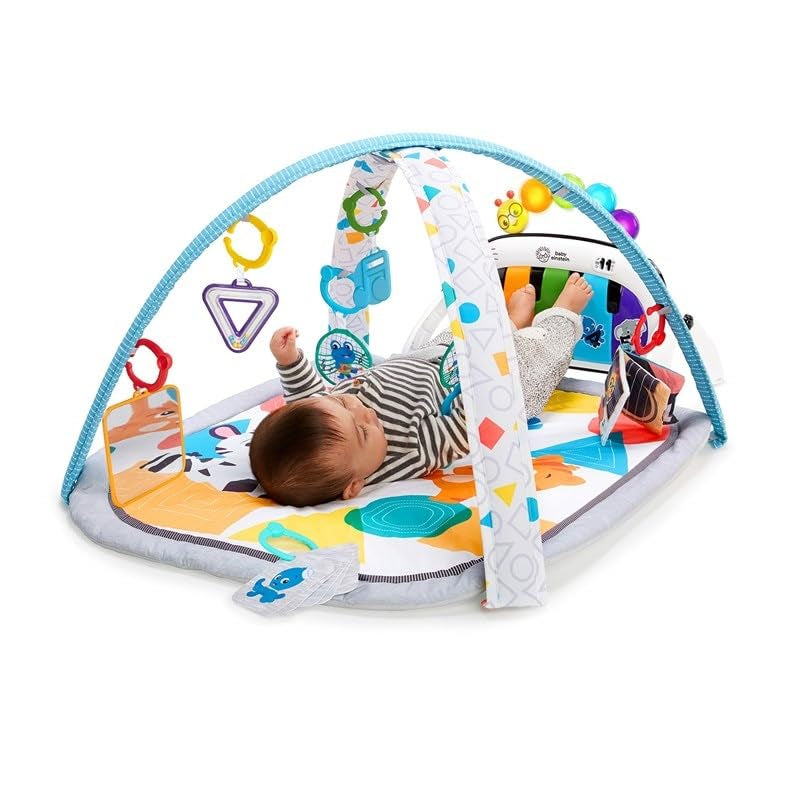 4-In-1 Kickin' Tunes Music and Language Play Gym and Piano Tummy Time Activity Mat