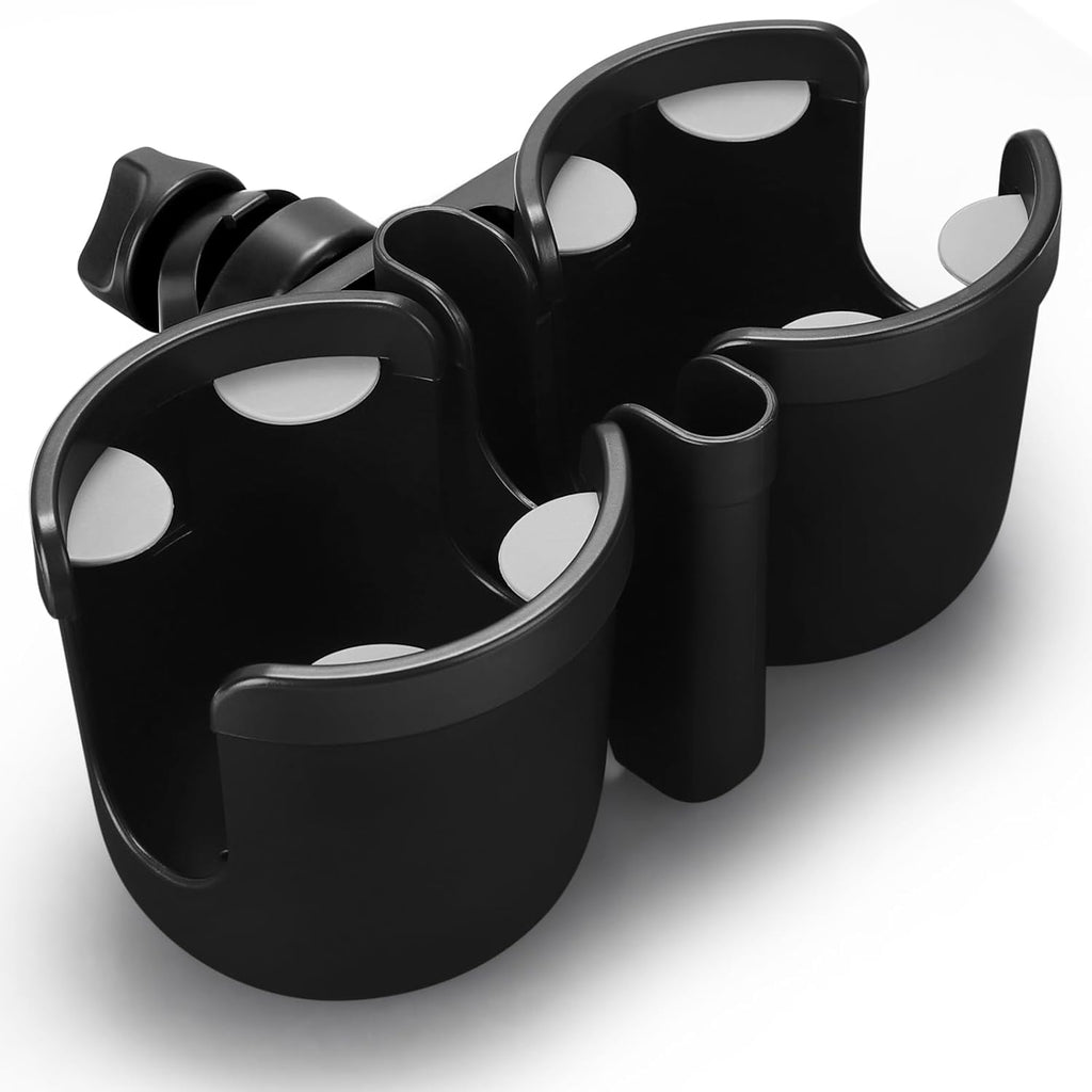 Stroller Cup Holder with Phone Holder, Bike Cup Holder, Universal Cup Holder for Uppababy Nuna Doona Strollers, 2-In-1 Cup Phone Holder for Stroller, Bike, Wheelchair, Walker, Scooter