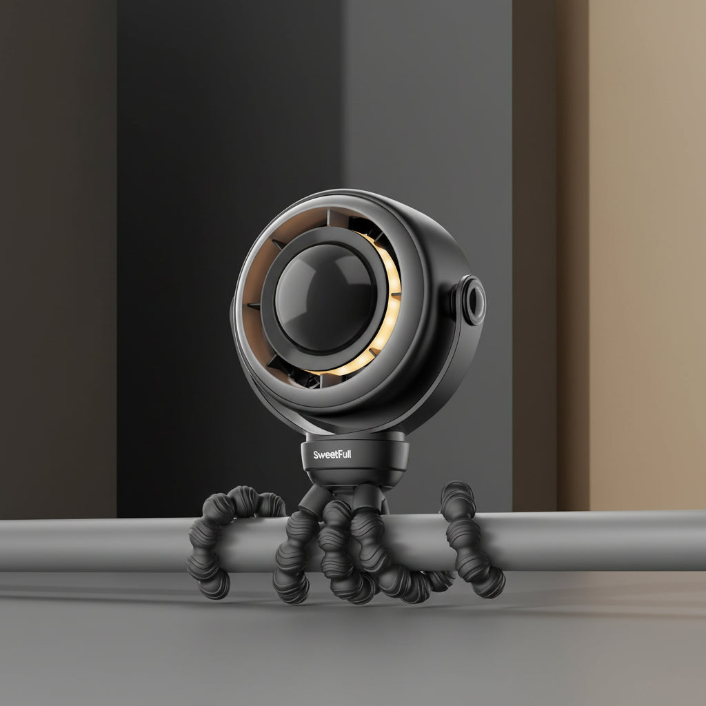 Baby Stroller Fan - 4000Mah Rechargeable 4-Speed - babypeachy