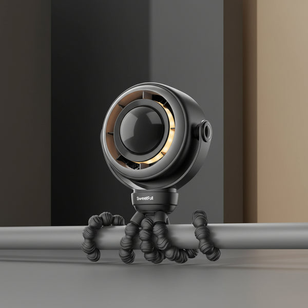 Premium Portable Stroller Fan – 4000mAh Rechargeable Battery, 4 Speeds & Integrated LED Night Light