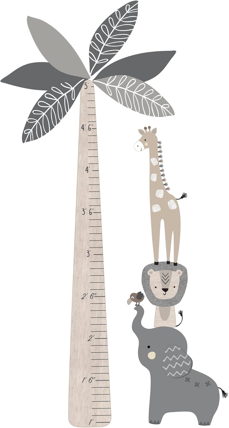 Jungle Safari Tree with Animals Kids Growth Chart Wall Decals