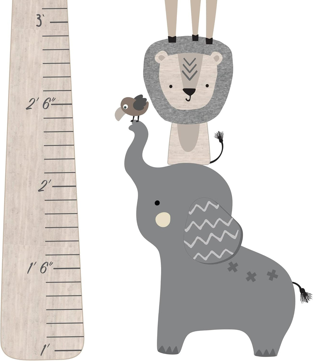 Jungle Safari Tree with Animals Kids Growth Chart Wall Decals