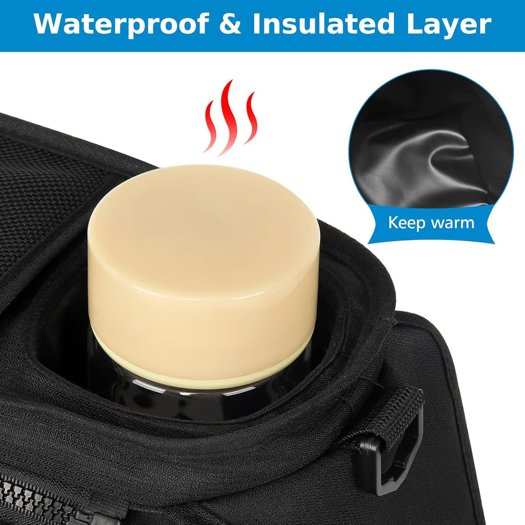 Universal Stroller Organizer with Insulated Cup Holder Detachable Phone Bag and Shoulder Strap,Stroller Bag Caddy Organizer Fits for Uppababy, Baby Jogger, Britax Strollers