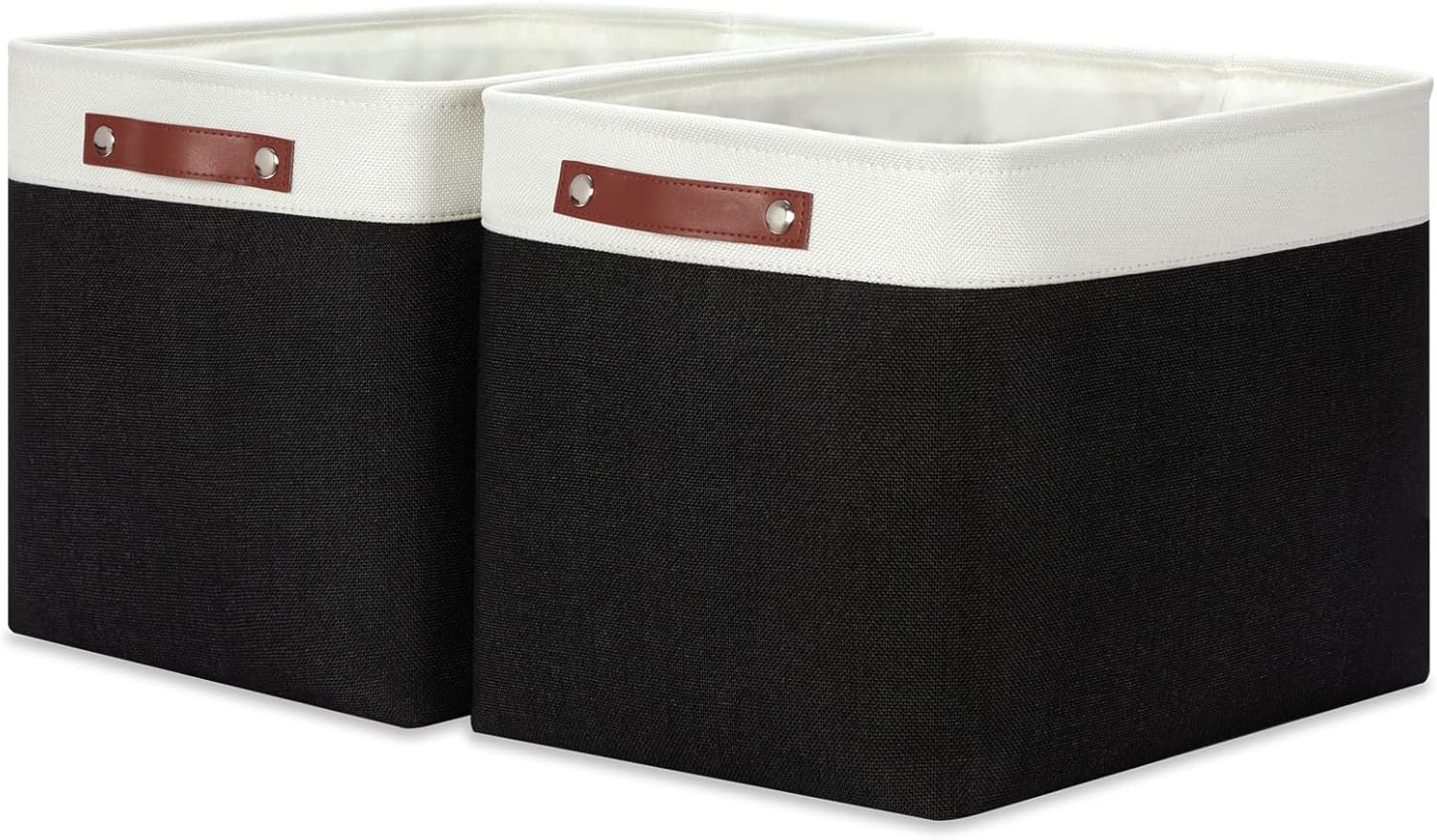 Small Baskets for Storage(6 Pack) Fabric Storage Baskets for Shelves, Foldable Storage Basket for Organizing Closets, Laundry, Nursery, Baskets for Gifts Empty (White&Blue, 11.8" X 7.8" X 5.1")