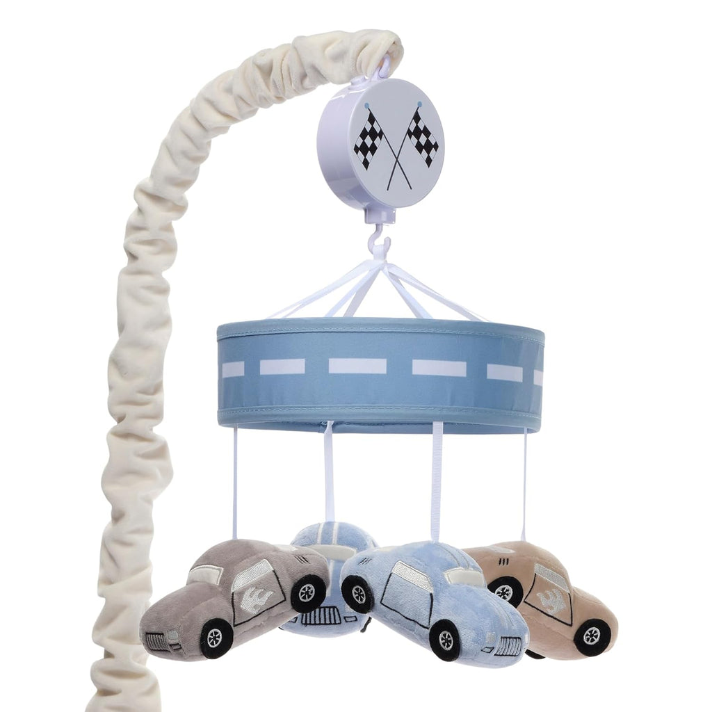 Jungle Safari Musical Baby Crib Mobile - Gray, Beige, White, Animals
