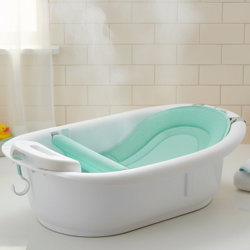 4-In-1 Grow-With-Me Baby Bathtub, Baby Tub for Newborns to Toddler with Removable Bath Seat & Backrest for Bath Support in Tub