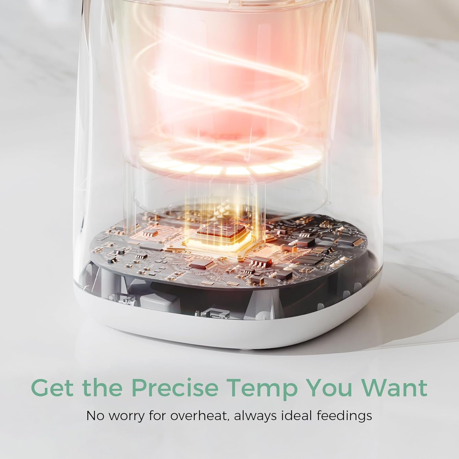 Bottle Warmer, Fast Bottle Warmers for All Bottles with Timer, Accurate Temperature Control and Automatic Shut-Off, Multifunctional Bottle Warmer for Breastmilk