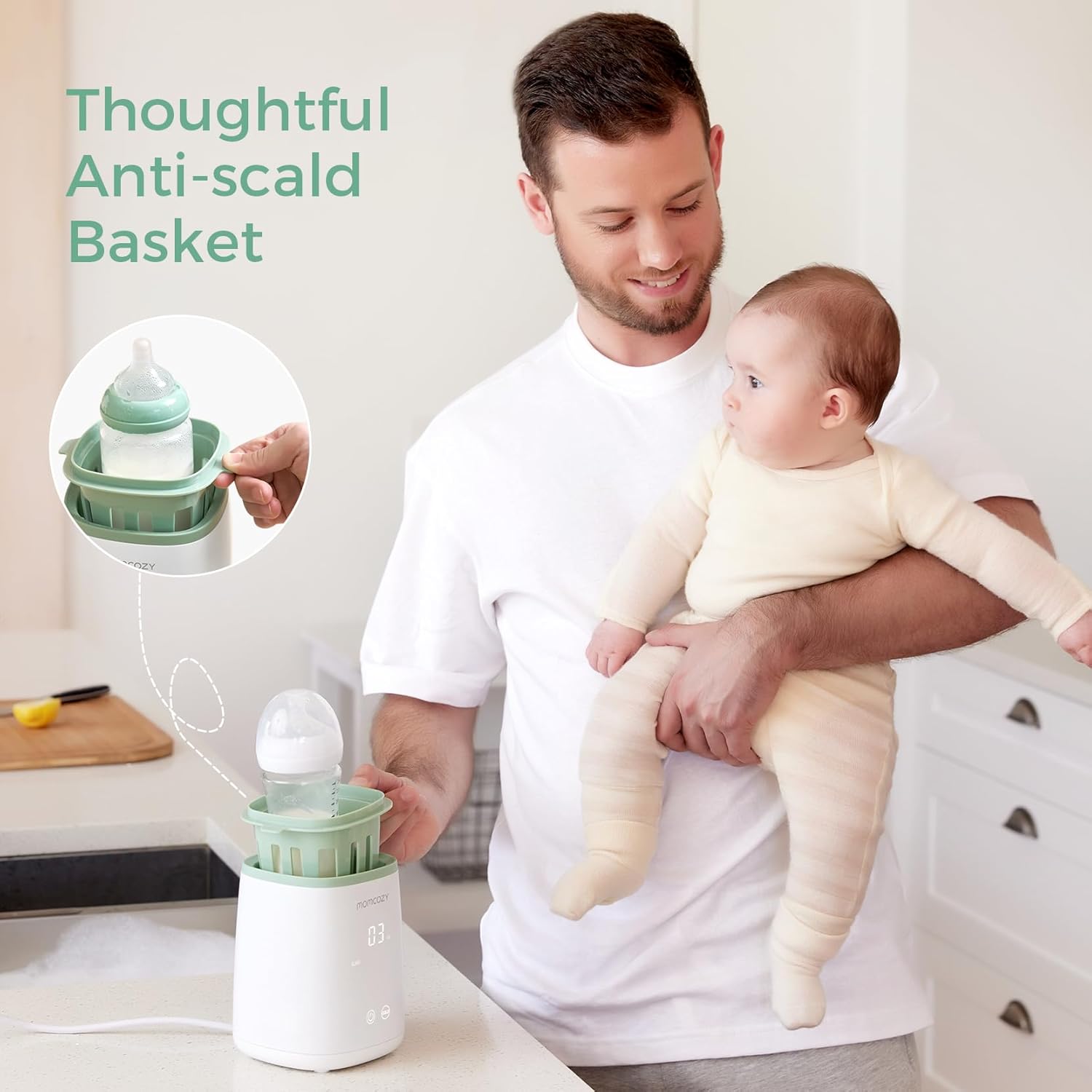 Bottle Warmer, Fast Bottle Warmers for All Bottles with Timer, Accurate Temperature Control and Automatic Shut-Off, Multifunctional Bottle Warmer for Breastmilk