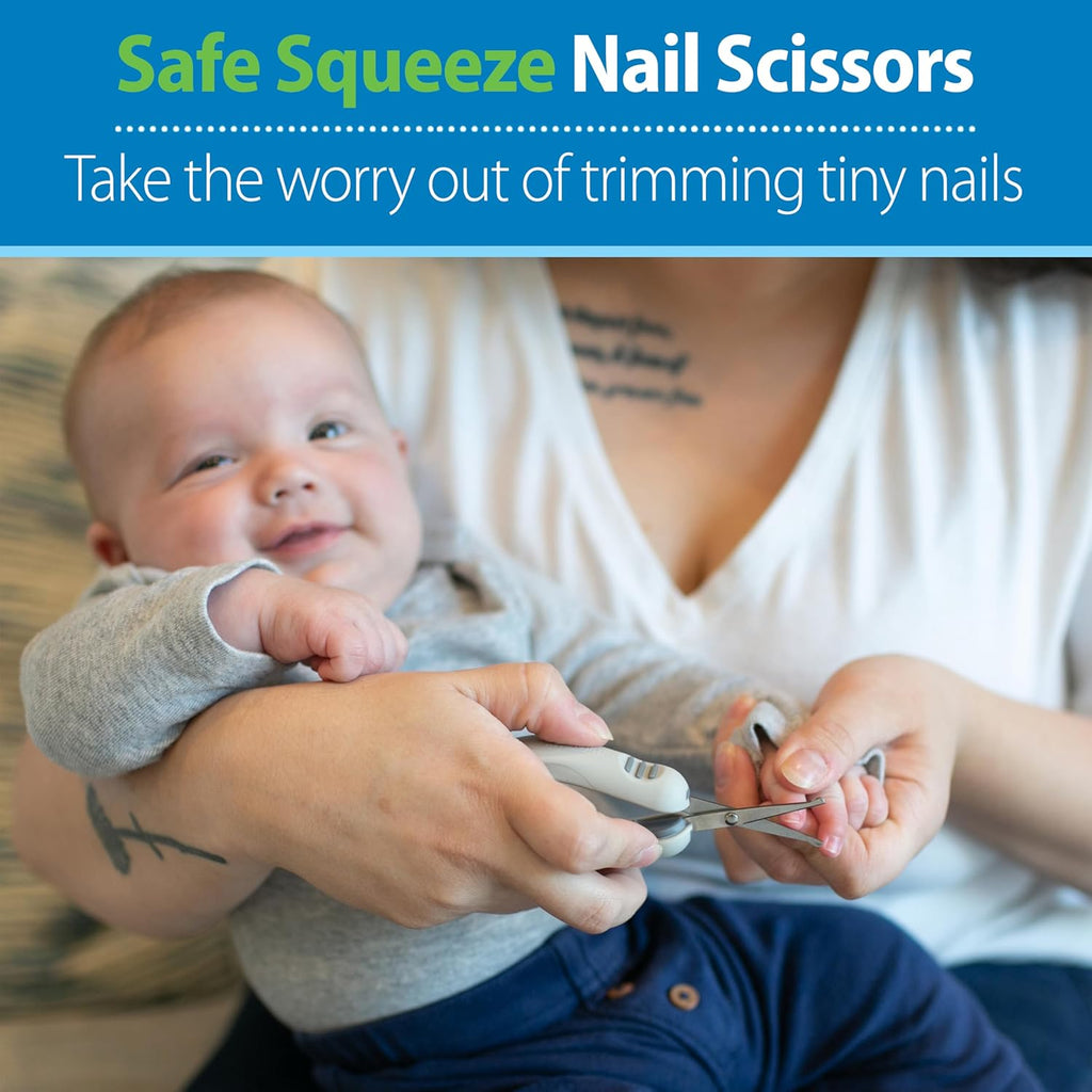 Baby Care Essentials Kit, Nail Scissors with Case, Nasal Aspirator, Cradle Cap Brush and Comb, Bpa-Free