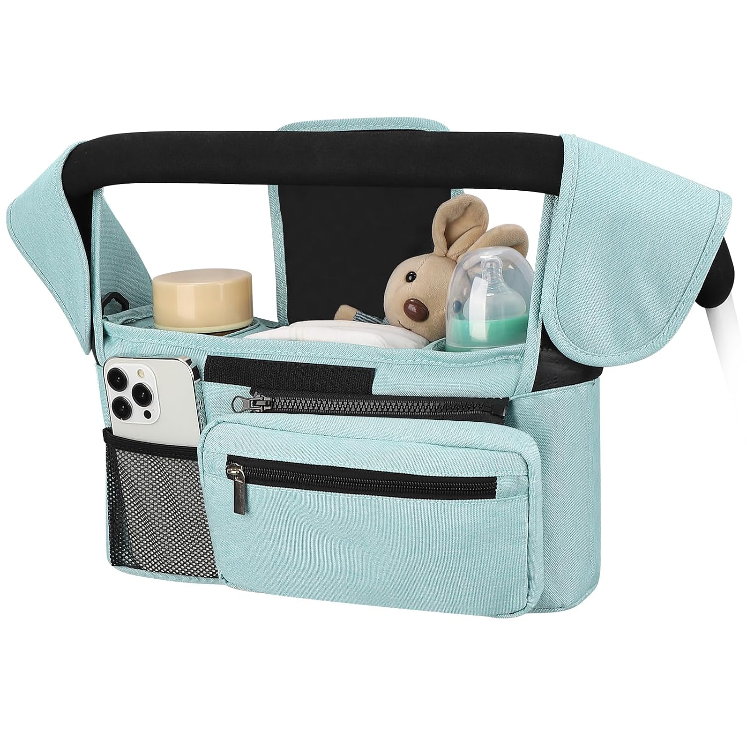 Universal Stroller Organizer with Insulated Cup Holder - babypeachy