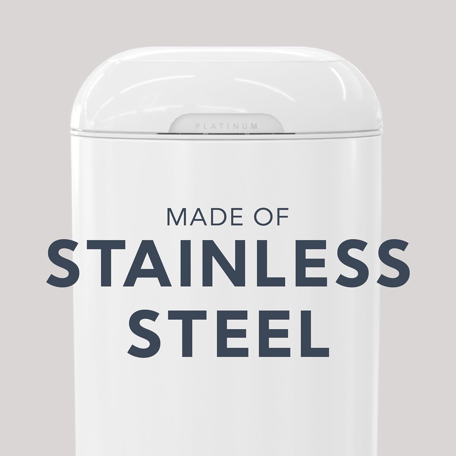 Platinum Pail (Lily White) Is Made in Durable Stainless Steel and Includes 1 Easy Roll Refill with 18 Bags That Can Last up to 5 Months.