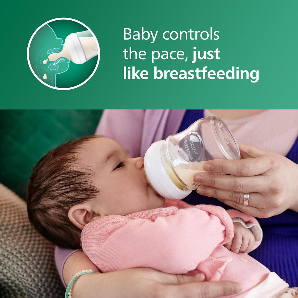 Natural Glass Baby Bottles with Natural Response Nipples (Slow Flow, Flow 2), 4Oz, 4-Pack, SCY910/04