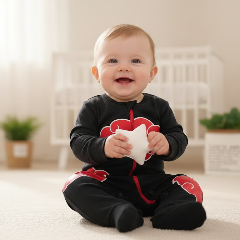 Anime O-Neck Long-Sleeved Newborns Baby Onesie