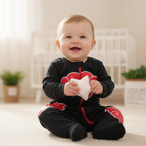 Mono de bebé recién nacido de manga larga con cuello redondo de anime