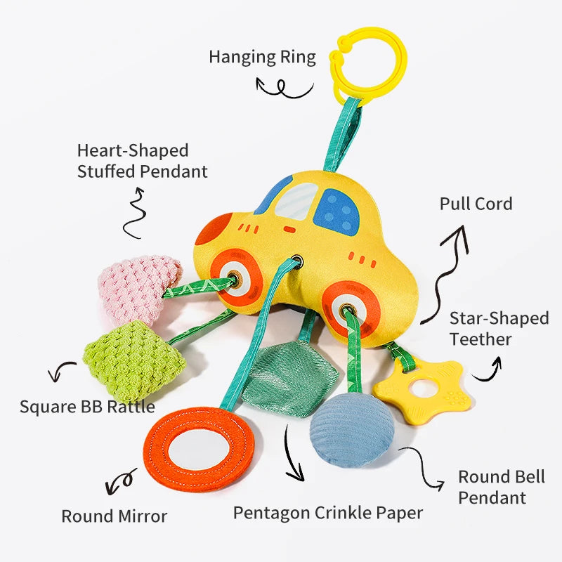 Barra de actividades musicales multisensoriales | Mordedor y sonajero de viaje universal