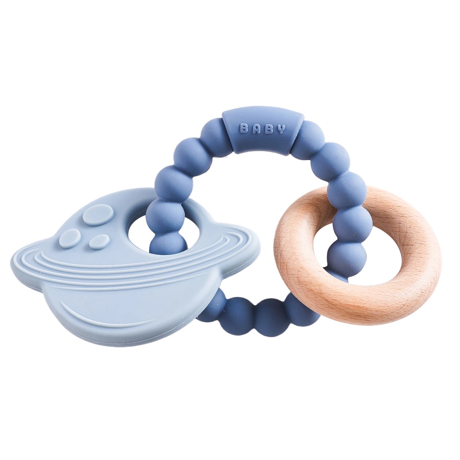 Planet-Theme Silicone Teething Bracelet | 360° Sensory Reach & Molar Relief