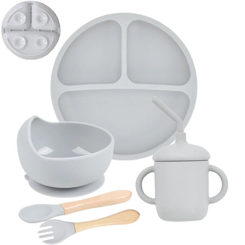 The Complete First-Bite Set: 5-Piece Suction Silicone Tableware