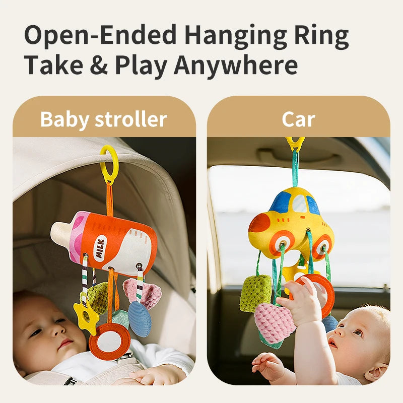 Barra de actividades musicales multisensoriales | Mordedor y sonajero de viaje universal