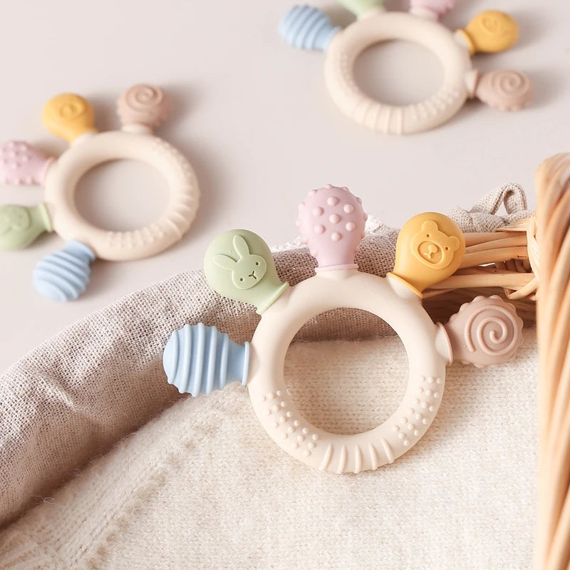 Silicone Teething Ring | Gentle Sensory Soother for 0-12 Months