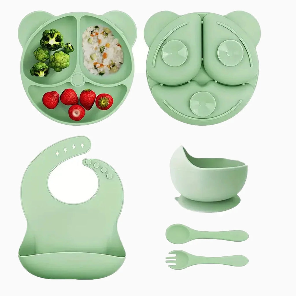 Geometric Silicone Mealtime Set: Modern Essentials for First Bites