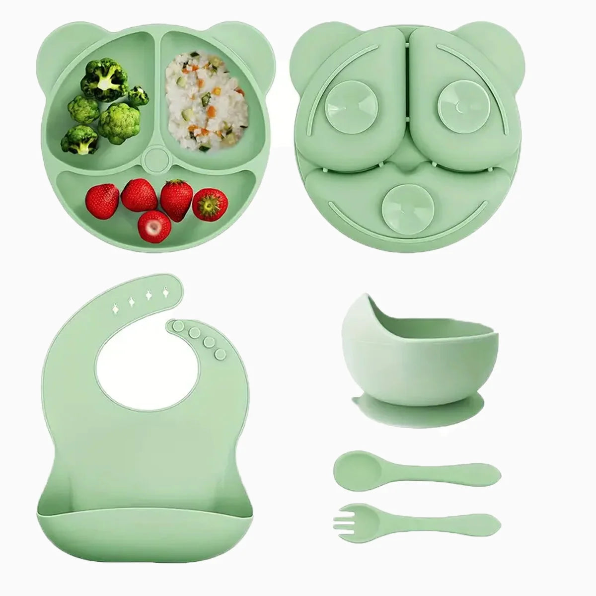 Geometric Silicone Mealtime Set: Modern Essentials for First Bites