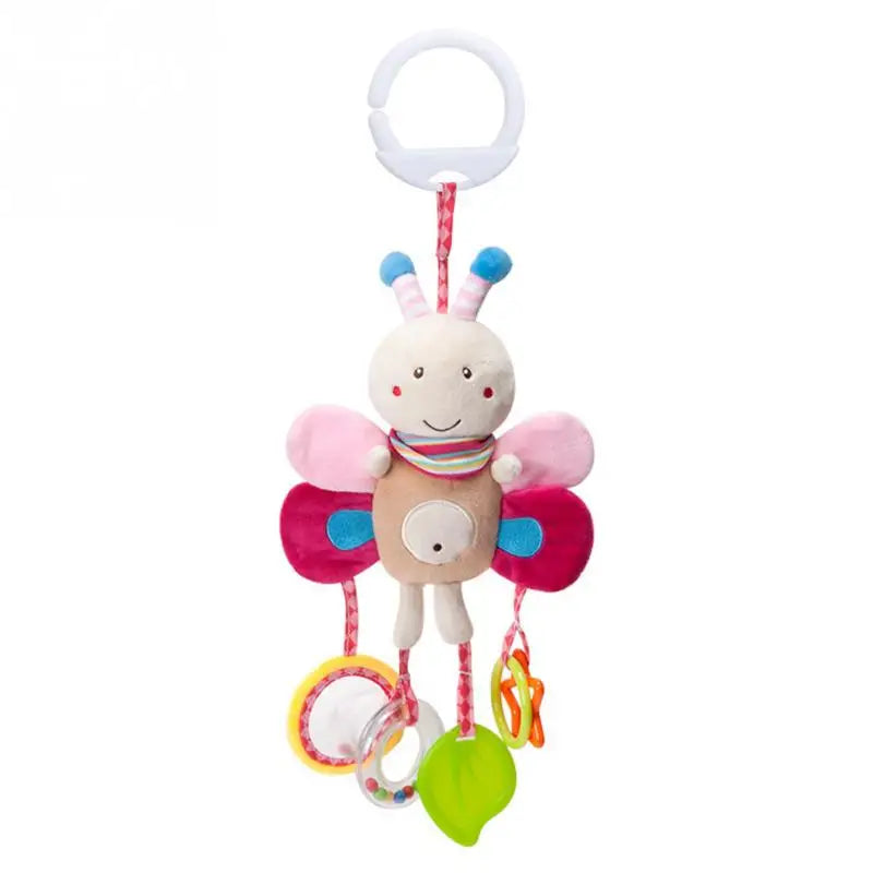 Animal Plush Hanging Rattle & Sensory Stroller Toy | Educational Infant Mobile