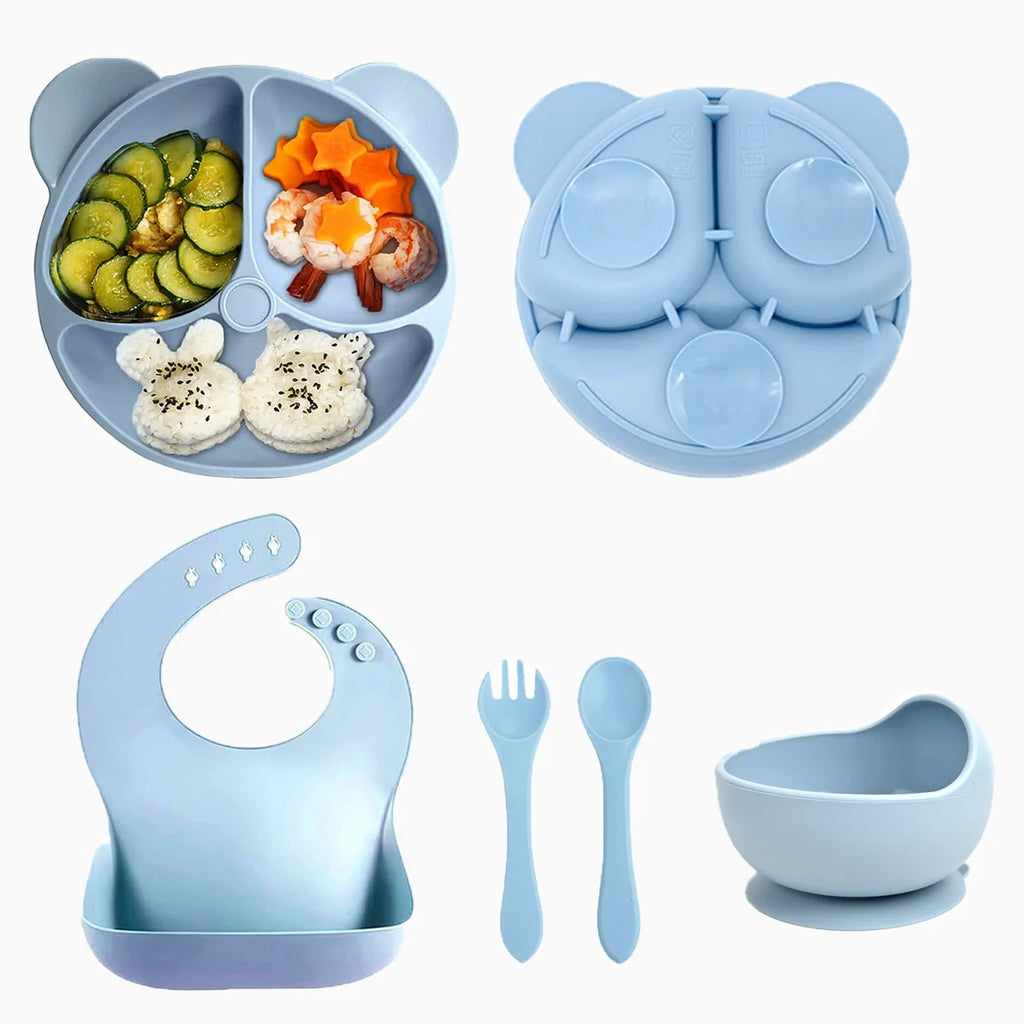 Geometric Silicone Mealtime Set: Modern Essentials for First Bites