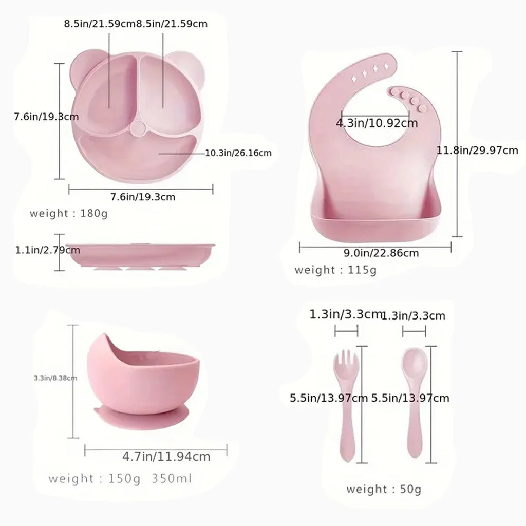 Geometric Silicone Mealtime Set: Modern Essentials for First Bites