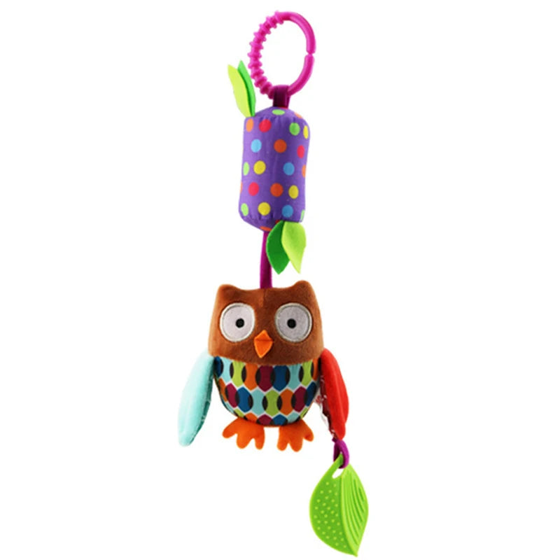 Animal Plush Hanging Rattle & Sensory Stroller Toy | Educational Infant Mobile
