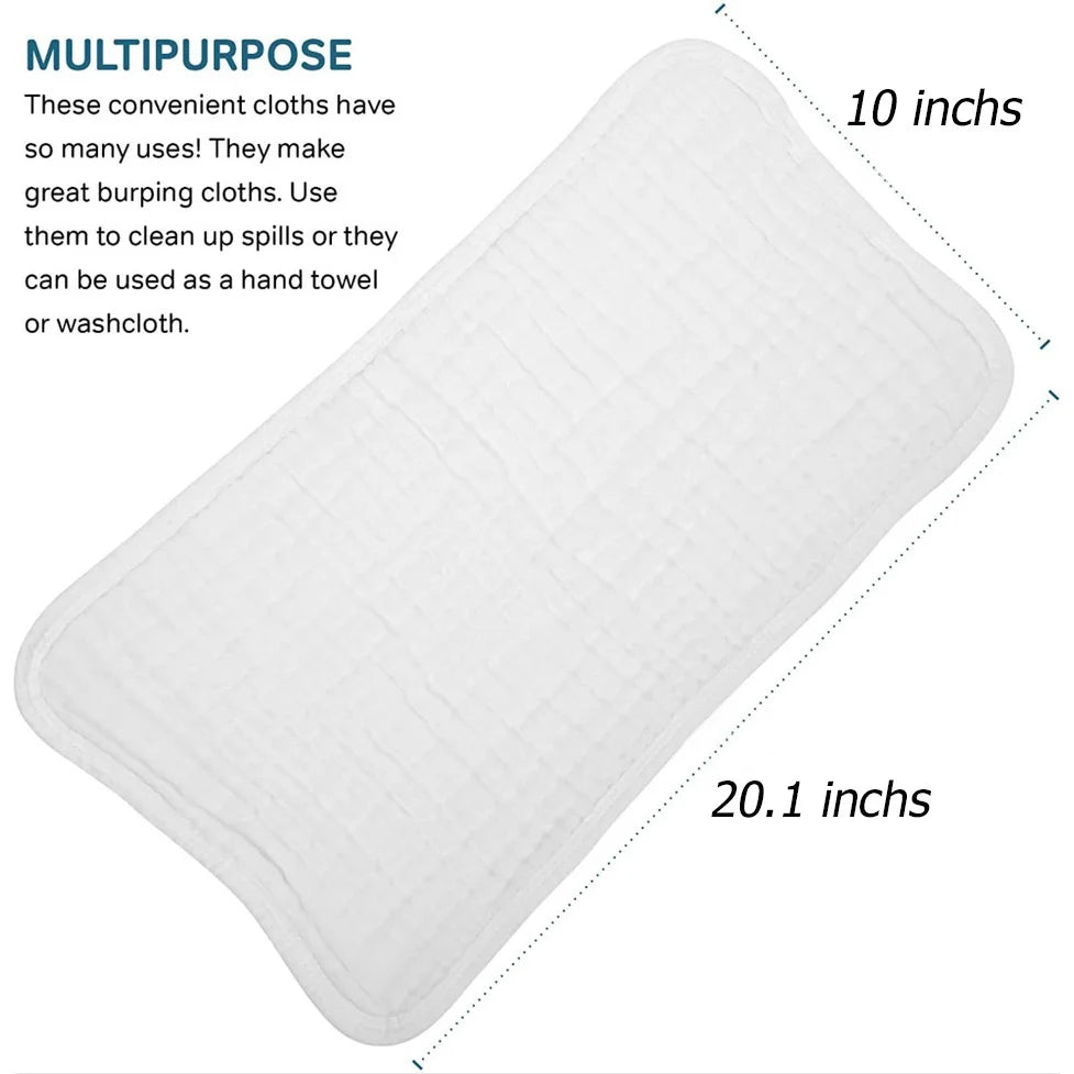 6-Layer Muslin Cotton Burp Cloths (3-Pack)
