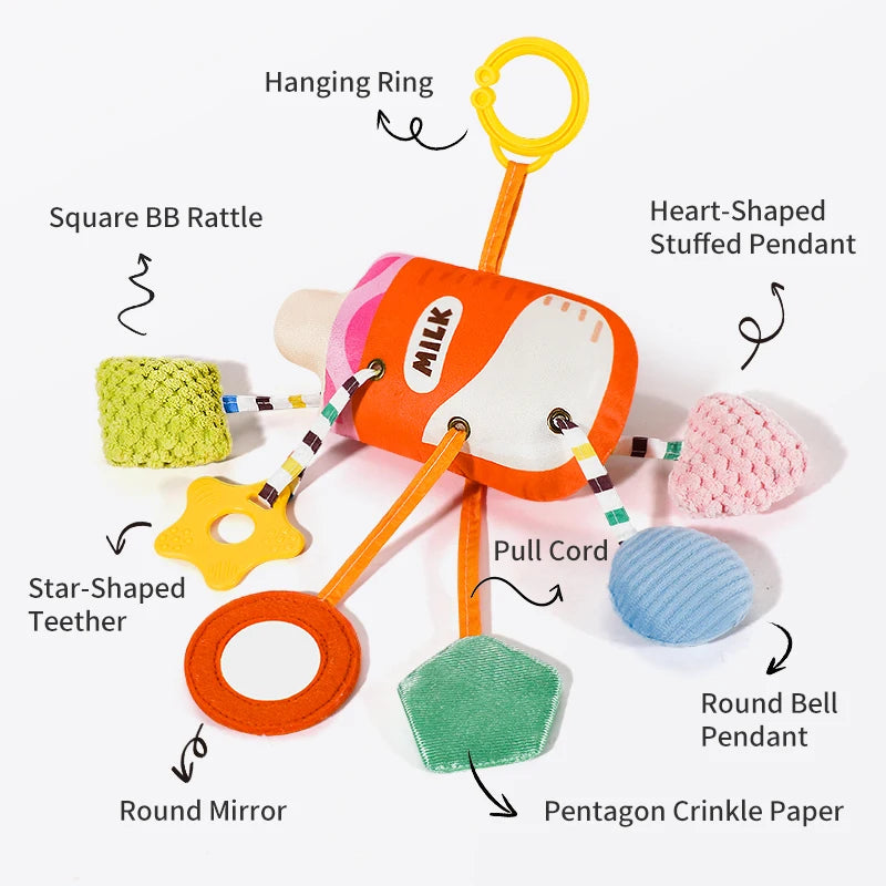 Barra de actividades musicales multisensoriales | Mordedor y sonajero de viaje universal