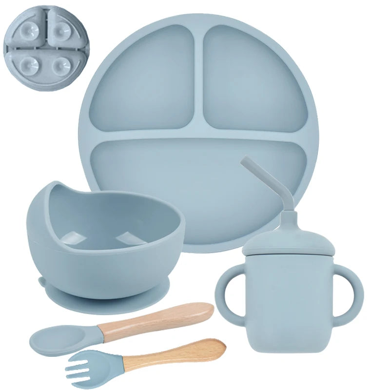 The Complete First-Bite Set: 5-Piece Suction Silicone Tableware