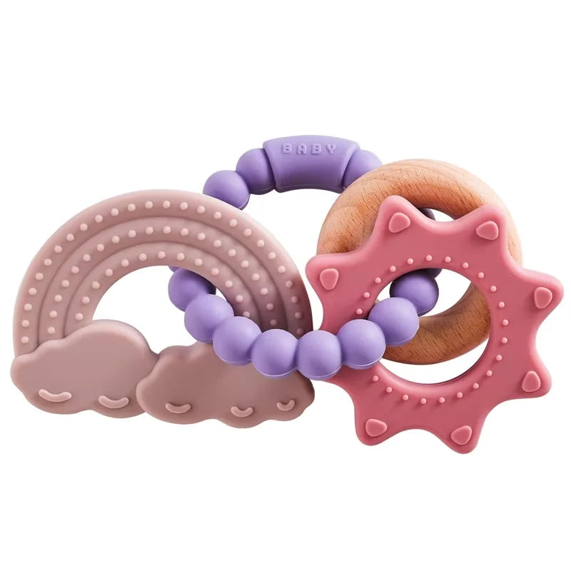 Planet-Theme Silicone Teething Bracelet | 360° Sensory Reach & Molar Relief