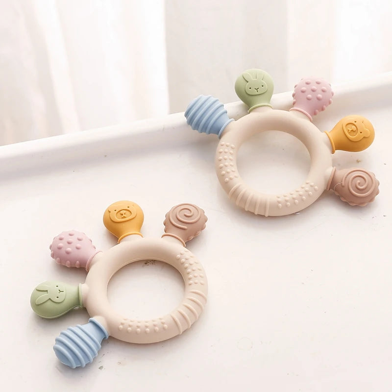 Silicone Teething Ring | Gentle Sensory Soother for 0-12 Months