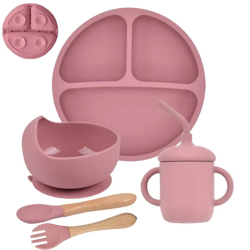 The Complete First-Bite Set: 5-Piece Suction Silicone Tableware