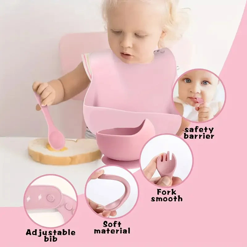 Geometric Silicone Mealtime Set: Modern Essentials for First Bites