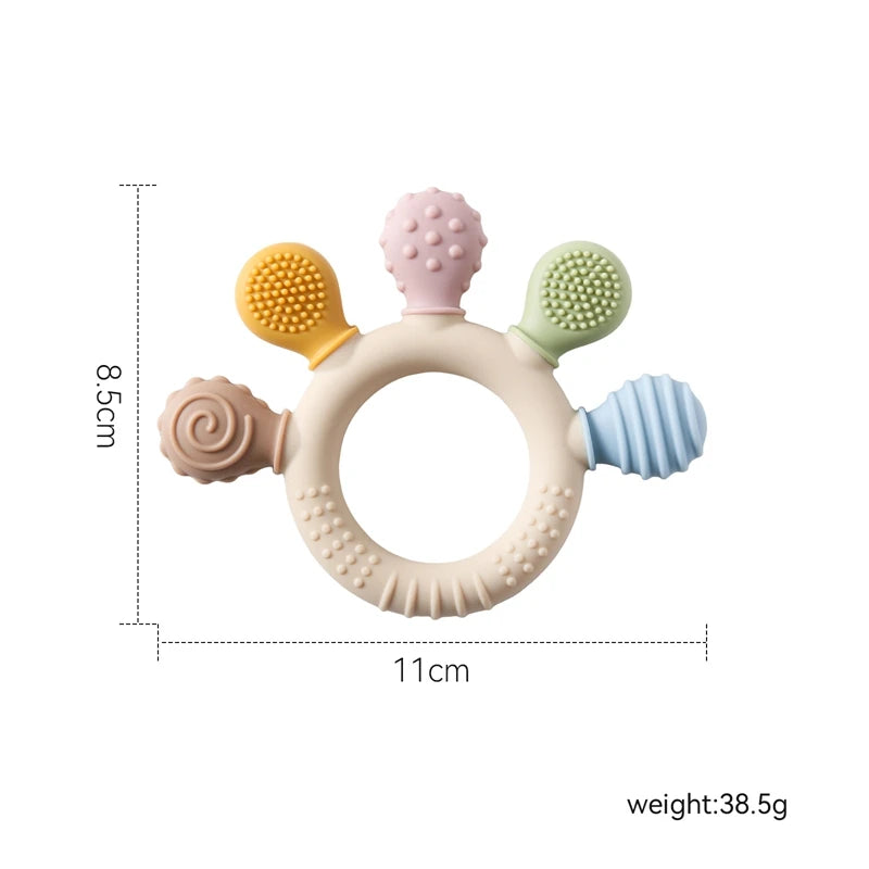 Silicone Teething Ring | Gentle Sensory Soother for 0-12 Months