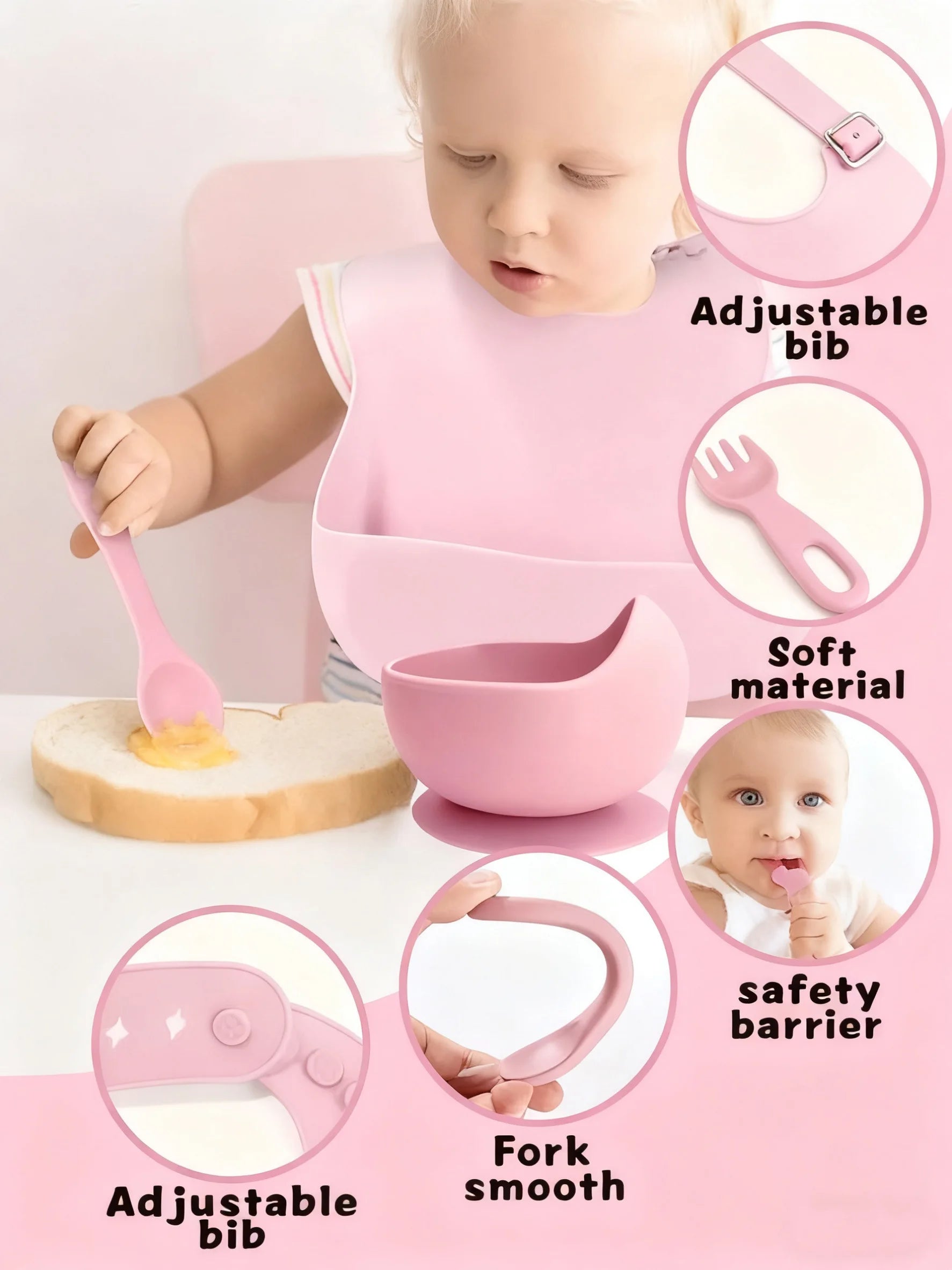 Geometric Silicone Mealtime Set: Modern Essentials for First Bites
