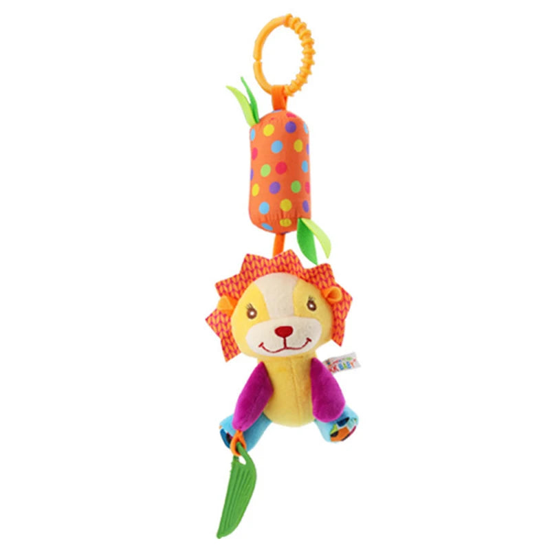 Animal Plush Hanging Rattle & Sensory Stroller Toy | Educational Infant Mobile