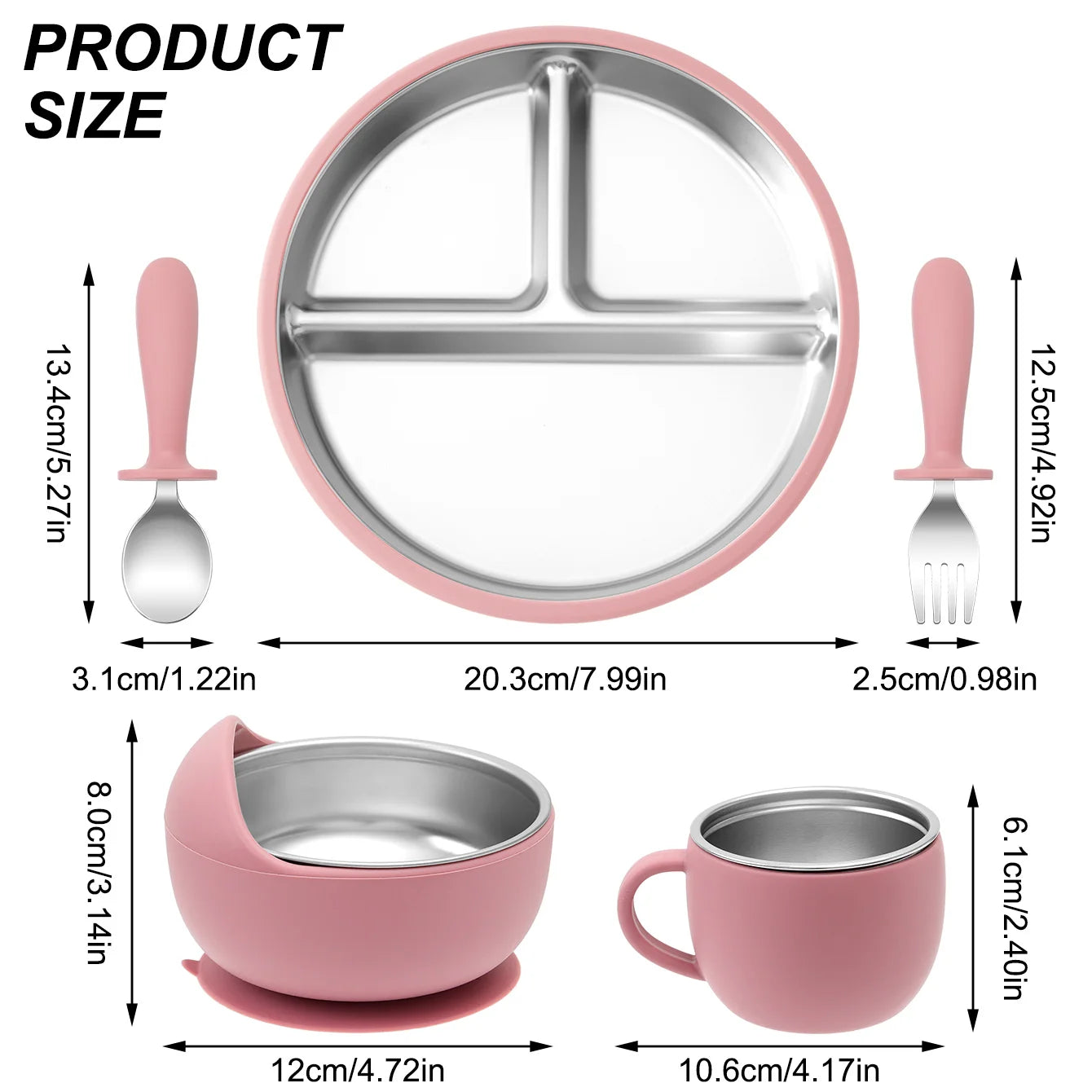 Premium Stainless Steel Feeding Set: The Ultimate 5-Piece Mealtime Collection