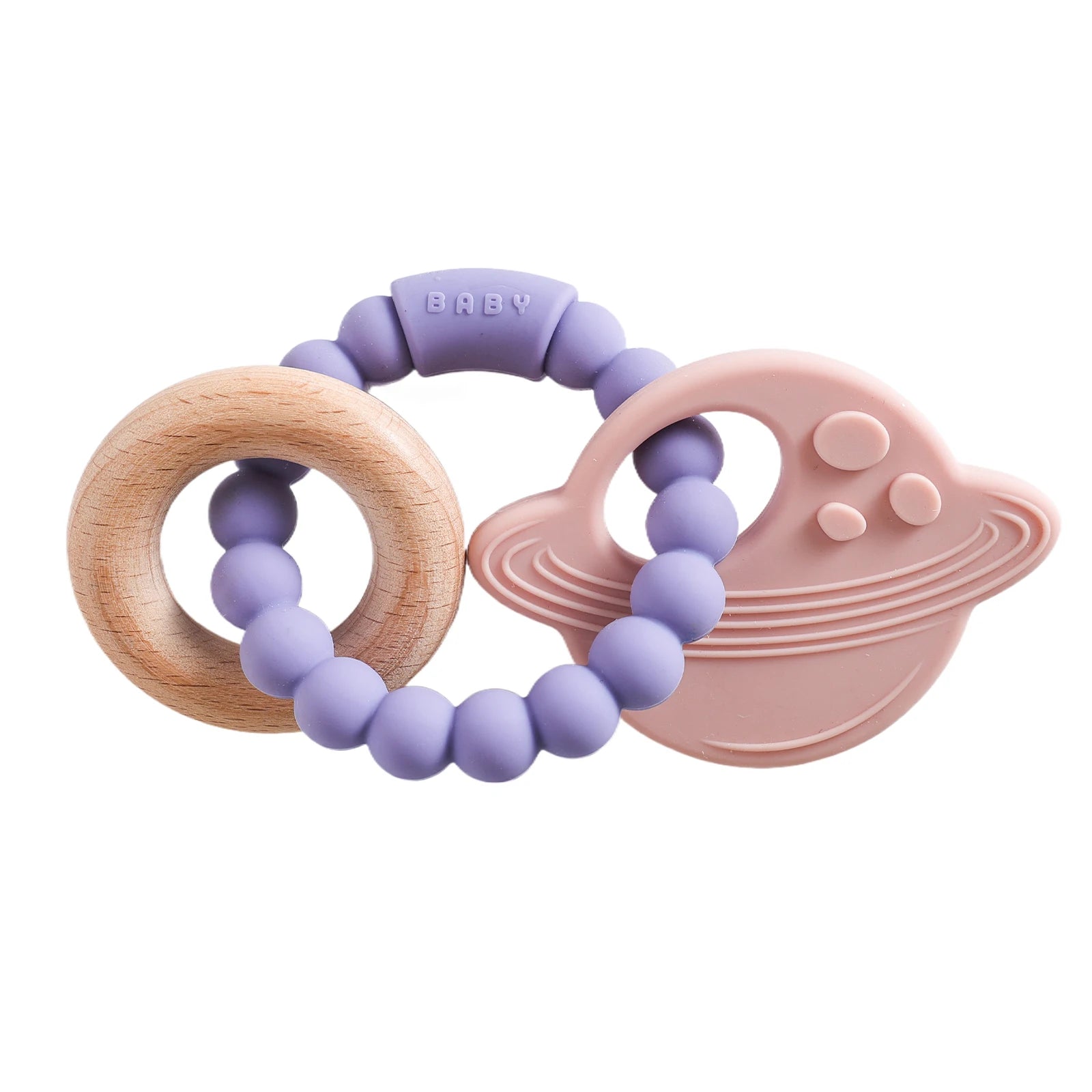 Planet-Theme Silicone Teething Bracelet | 360° Sensory Reach & Molar Relief