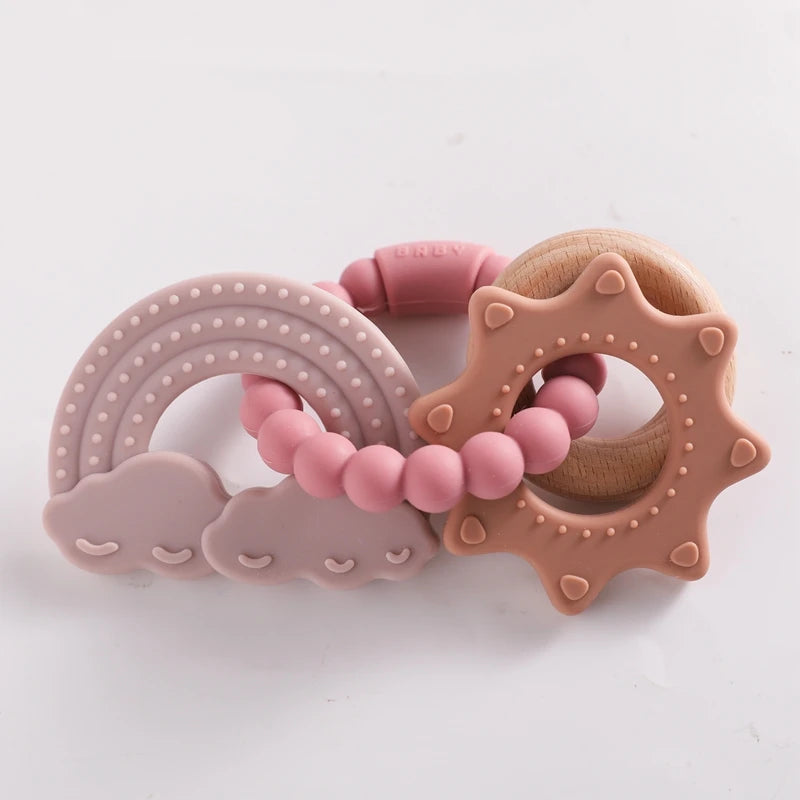 Planet-Theme Silicone Teething Bracelet | 360° Sensory Reach & Molar Relief