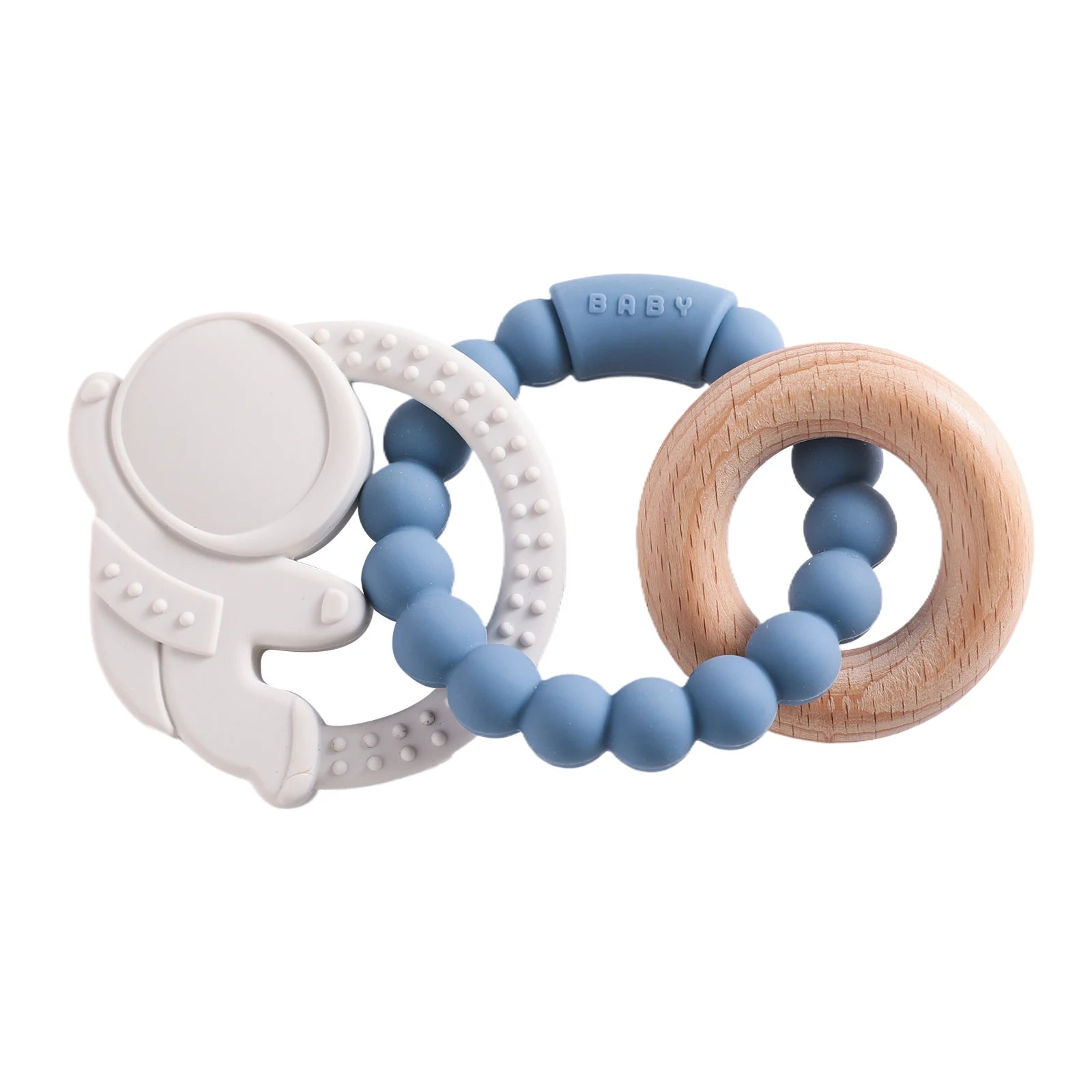 Planet-Theme Silicone Teething Bracelet | 360° Sensory Reach & Molar Relief
