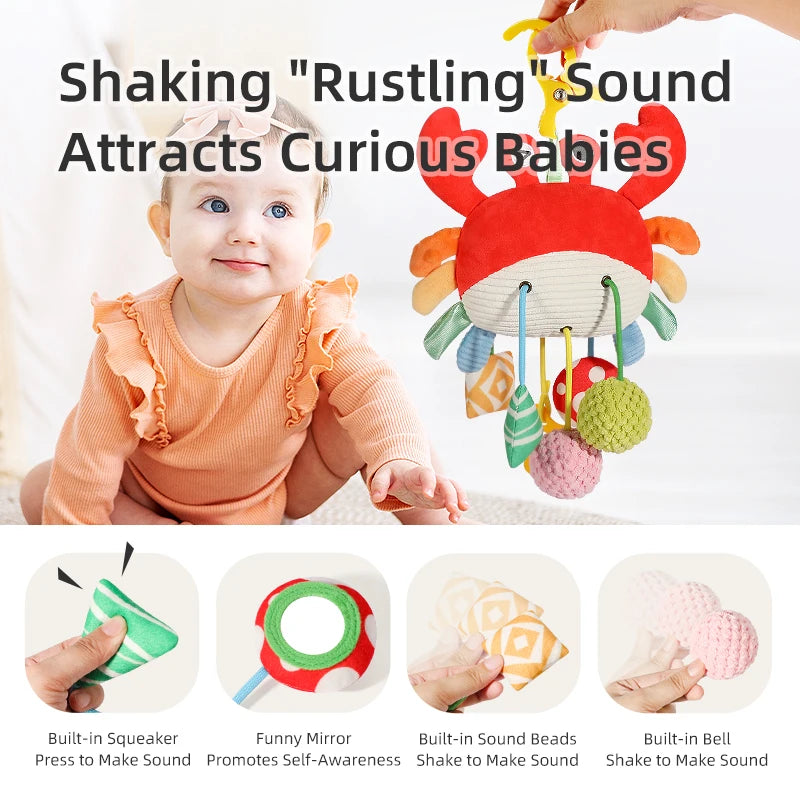 Barra de actividades musicales multisensoriales | Mordedor y sonajero de viaje universal