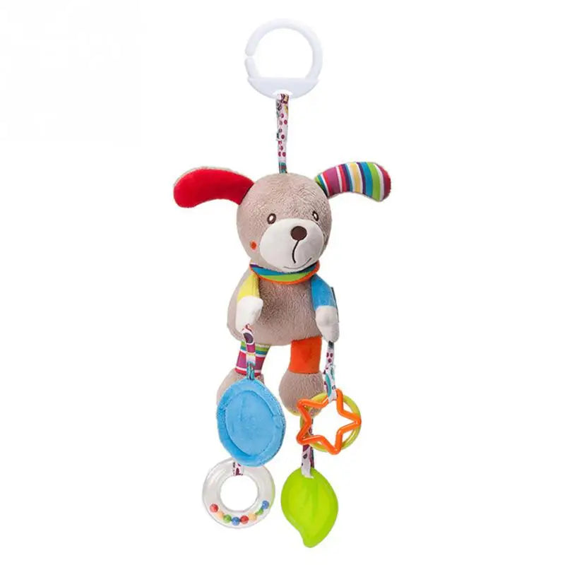 Animal Plush Hanging Rattle & Sensory Stroller Toy | Educational Infant Mobile