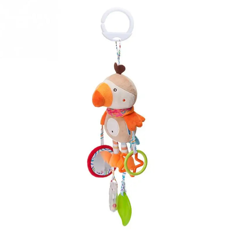 Animal Plush Hanging Rattle & Sensory Stroller Toy | Educational Infant Mobile