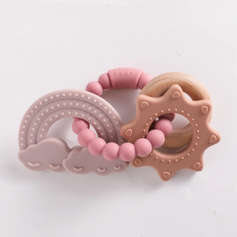 Planet-Theme Silicone Teething Bracelet | 360° Sensory Reach & Molar Relief